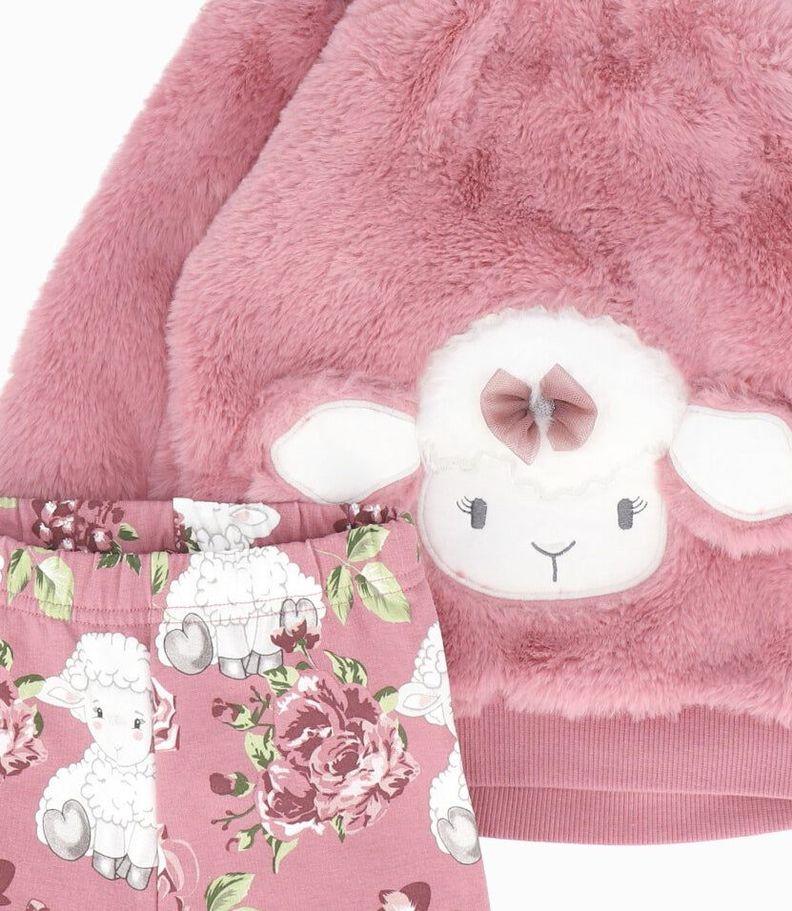 Conjunto bebés con oveja burdeo Limonada-3