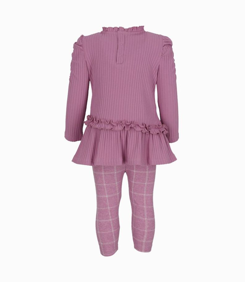 Conjunto bebé de polera y calzas palo rosa Limonada-1