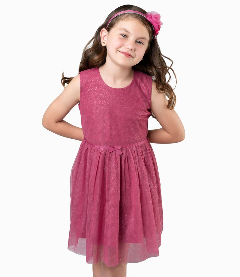 Conjunto niña de vestido y abrigo burdeo Limonada-1