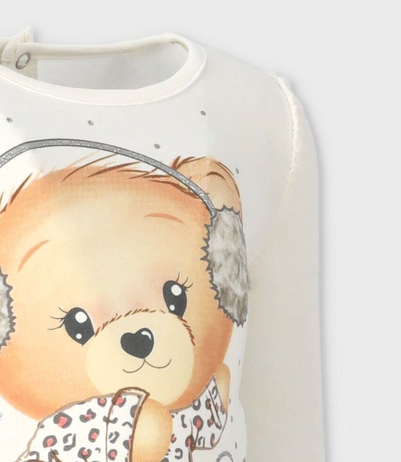 Polera bebés con osito blanco Limonada-2