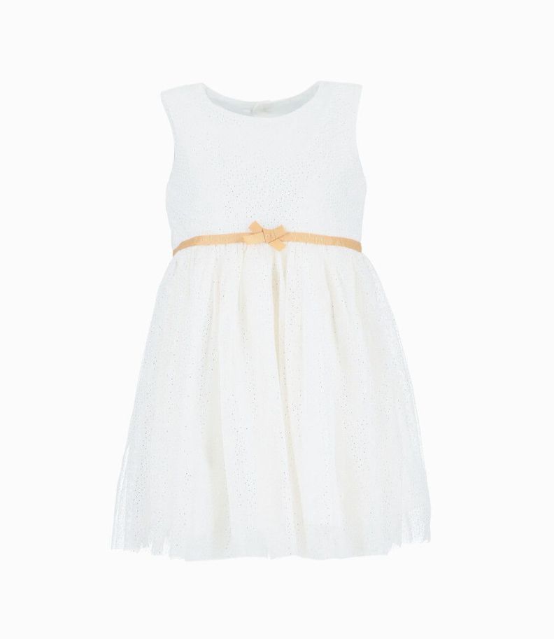 Conjunto niña de vestido y abrigo blanco Limonada-4