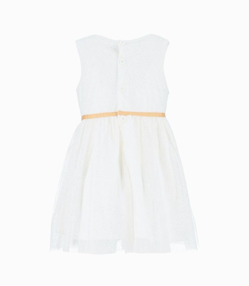 Conjunto niña de vestido y abrigo blanco Limonada-5