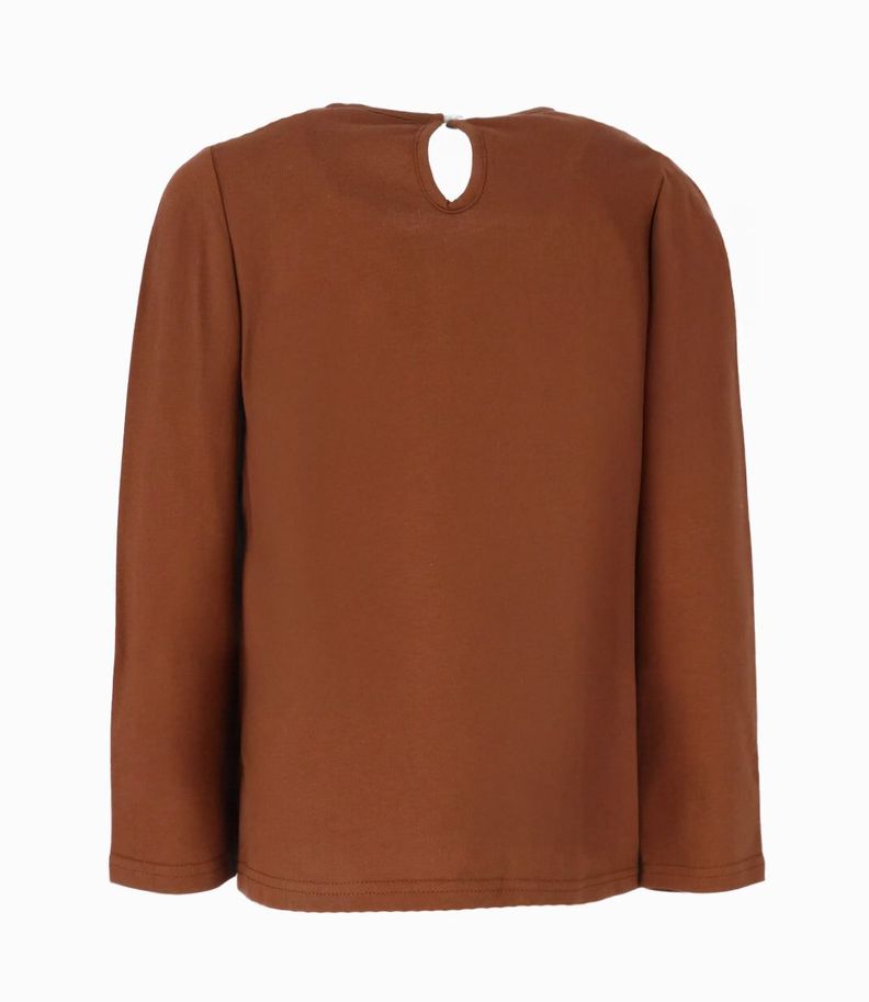 Polera niña con osito café Limonada-1
