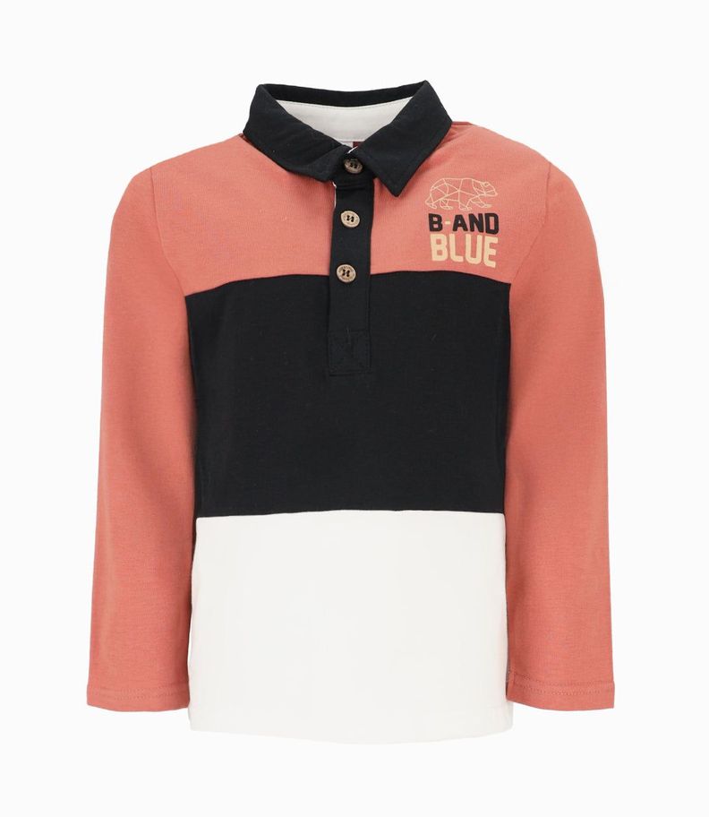 Polera niño con cuello terracota Black and Blue-0