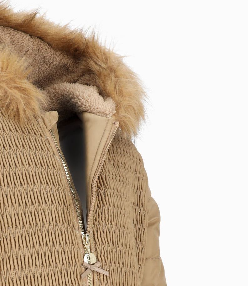 Parka niña acolchada beige Limonada-2