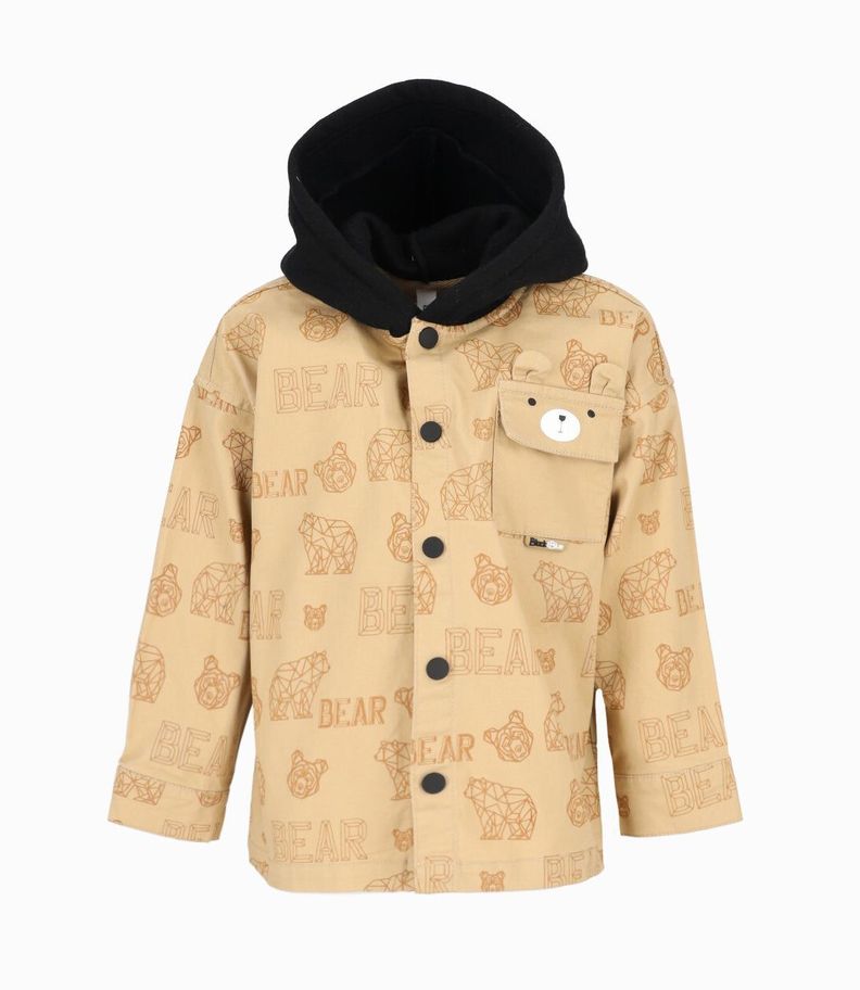 Camisa bebés con gorro beige Black and Blue-0