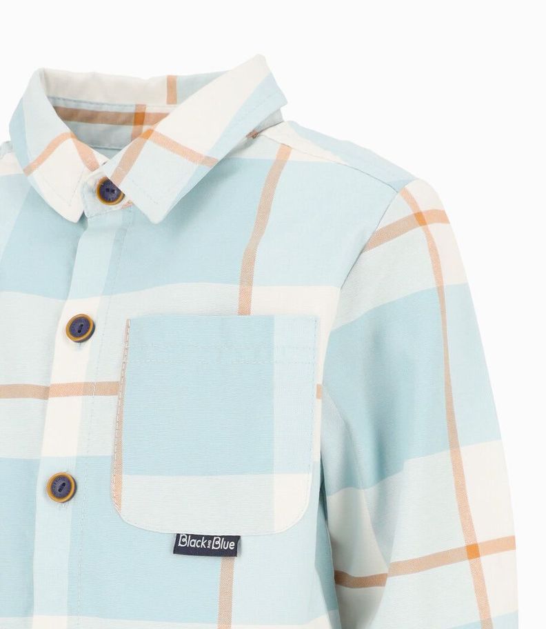 Camisa bebés cuadrillé menta Black and Blue-2