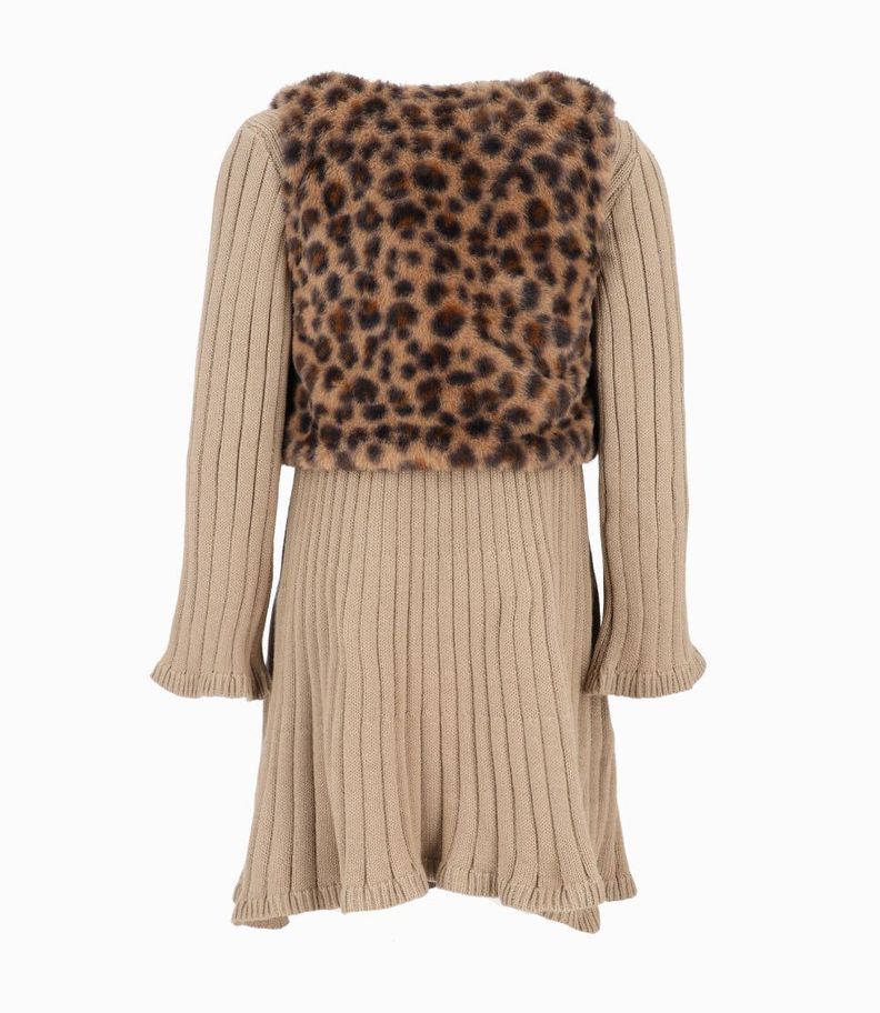Vestido niña con bolero beige Limonada-1