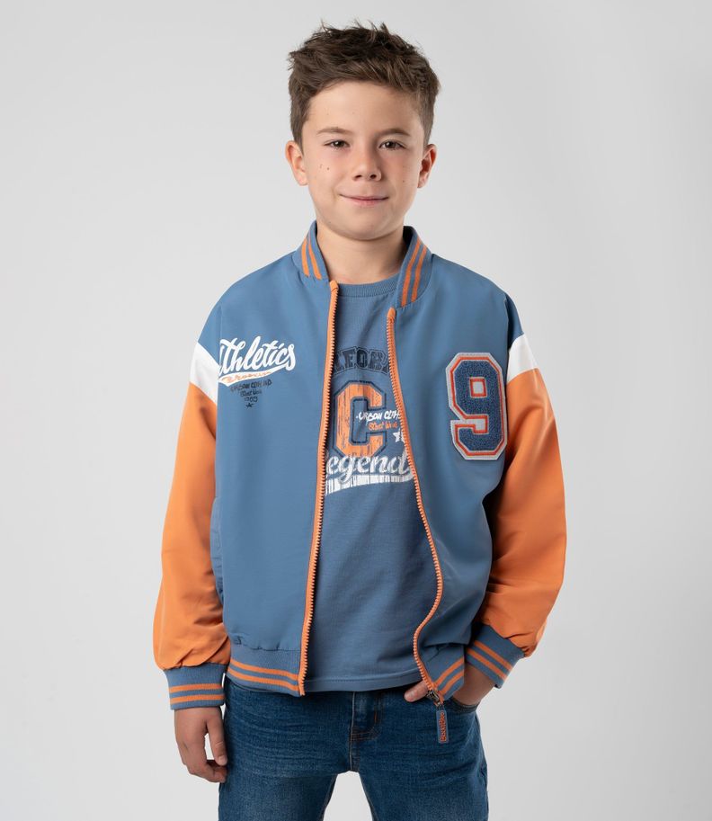 Chaqueta niño bomber celeste Black and Blue-0