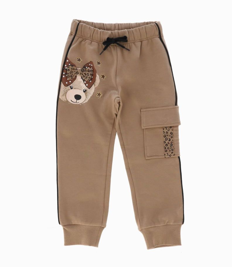 Pantalón de buzo niña con oso beige Limonada-0