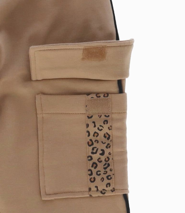 Pantalón de buzo niña con oso beige Limonada-2