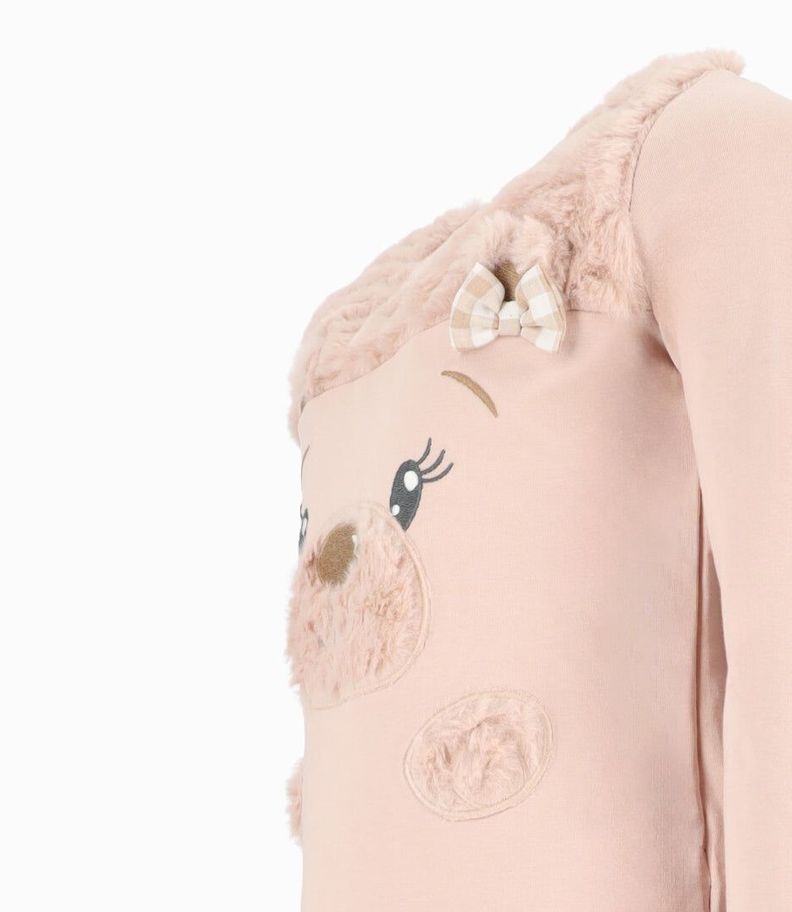 Polera niña con oso beige Limonada-2