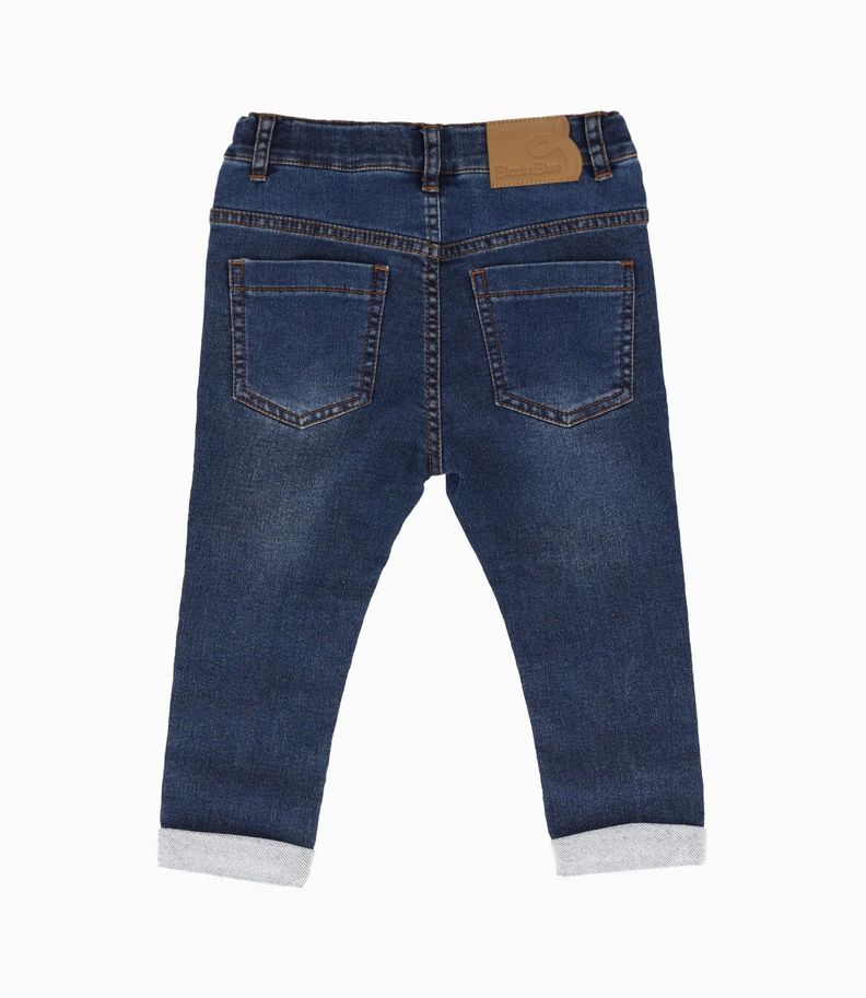 Jeans bebés básico denim azul Black and Blue-1