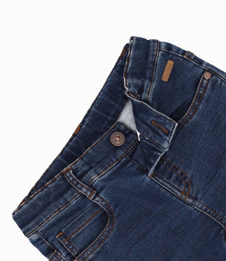 Jeans bebés básico denim azul Black and Blue-2