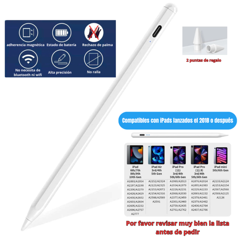 Active Stylus Pen compatible con Ipads 2018+ Apple pencil alternativo-1