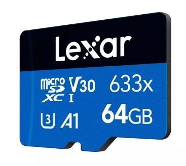MicroSD LEXAR 64GB high Performance  633x Class 10 U3 A1-2