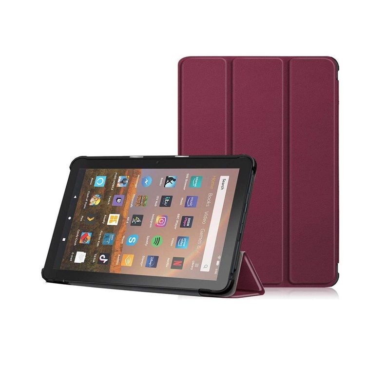 Funda Fibra Fire HD8 Color Burdeo-0