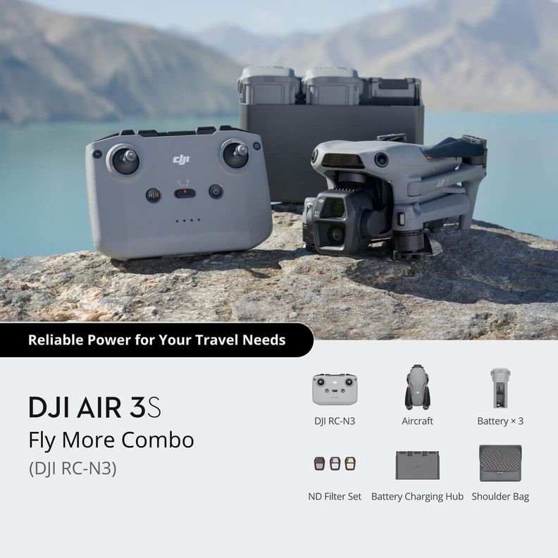 Drone DJI Air 3S Fly More Combo (DJI RC-N3)+ memoria 64GB-5