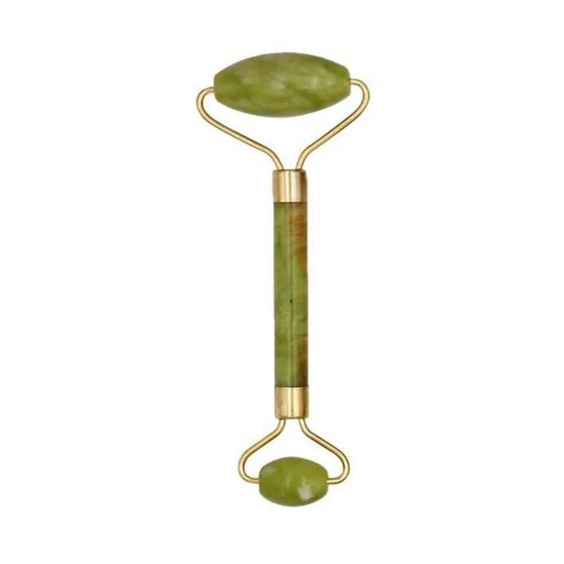 Rodillo Masajeador Roller Facial Piedra Jade Mujer Verde-0