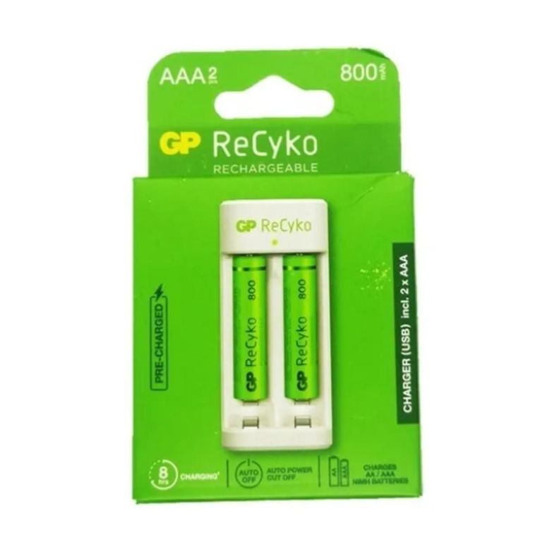 Pila Recargable Triple Aaa 2 Uni 800 Mah + Cargador -0