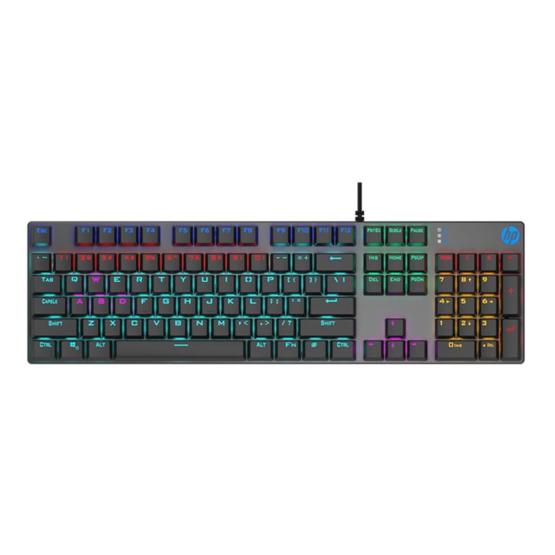 Teclado Gamer Mec nico Hp Gk400F Luces RGB Gris