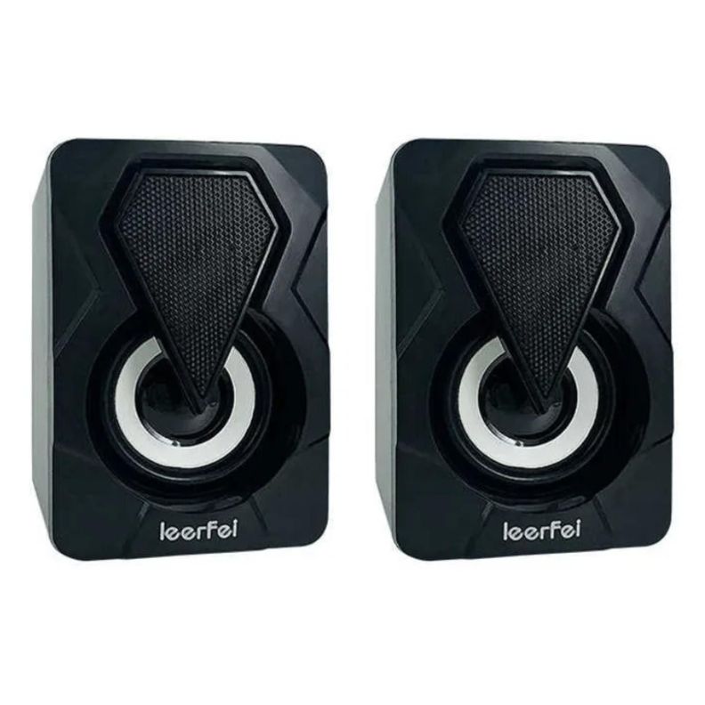 Parlantes 2.0 Pc Salida 3.5mm Pc Escritorio Negro-0