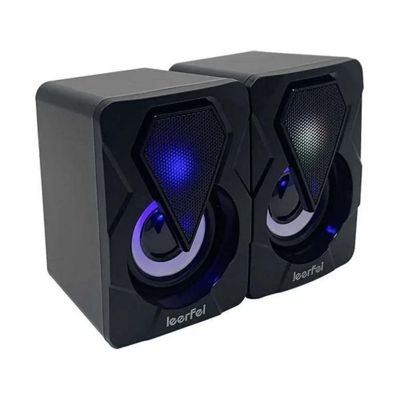 Parlantes 2.0 Pc Salida 3.5mm Pc Escritorio Negro-1