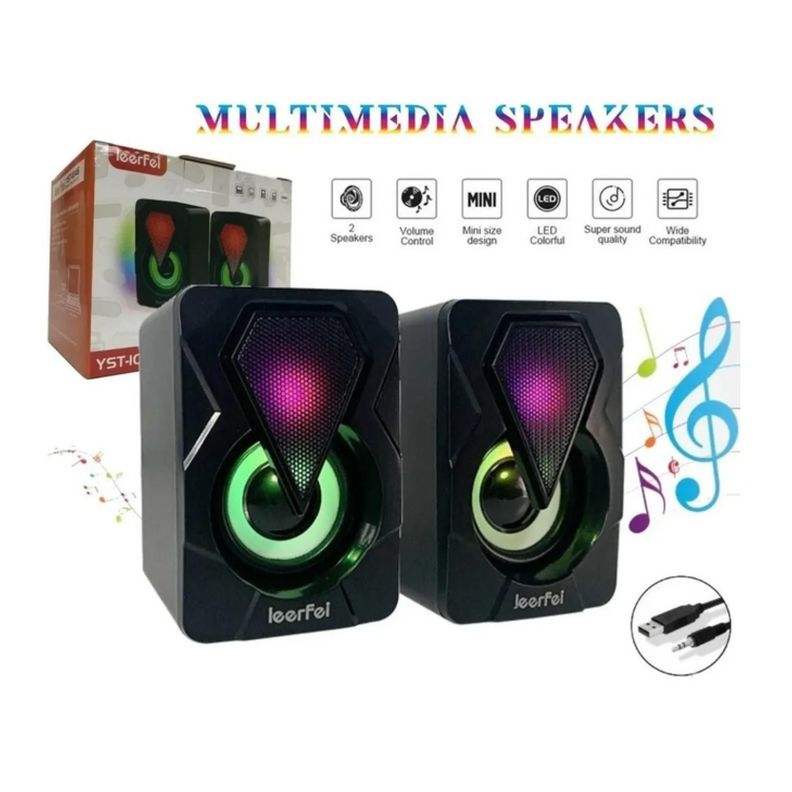 Parlantes 2.0 Pc Salida 3.5mm Pc Escritorio Negro-3