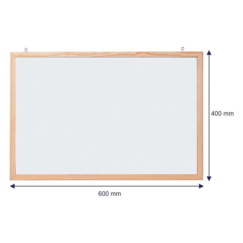 Pizarra Magnética Blanca Con Marco de Madera 40 x 60 cm-1