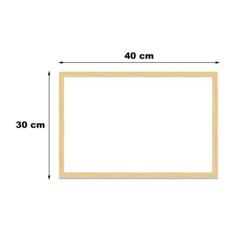 Pizarra Blanca Con Marco de Madera 30 x 40 cm-2