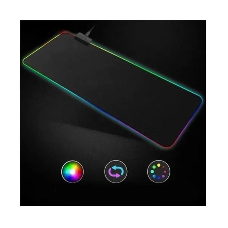 Mouse Pad Gamer Xl Antideslizante Alfombrilla Rgb 80x30cm Negro-2