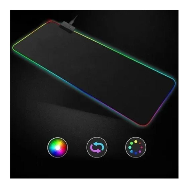 Mouse Pad Gamer Xl Antideslizante Alfombrilla Rgb 90x40cm Negro-2