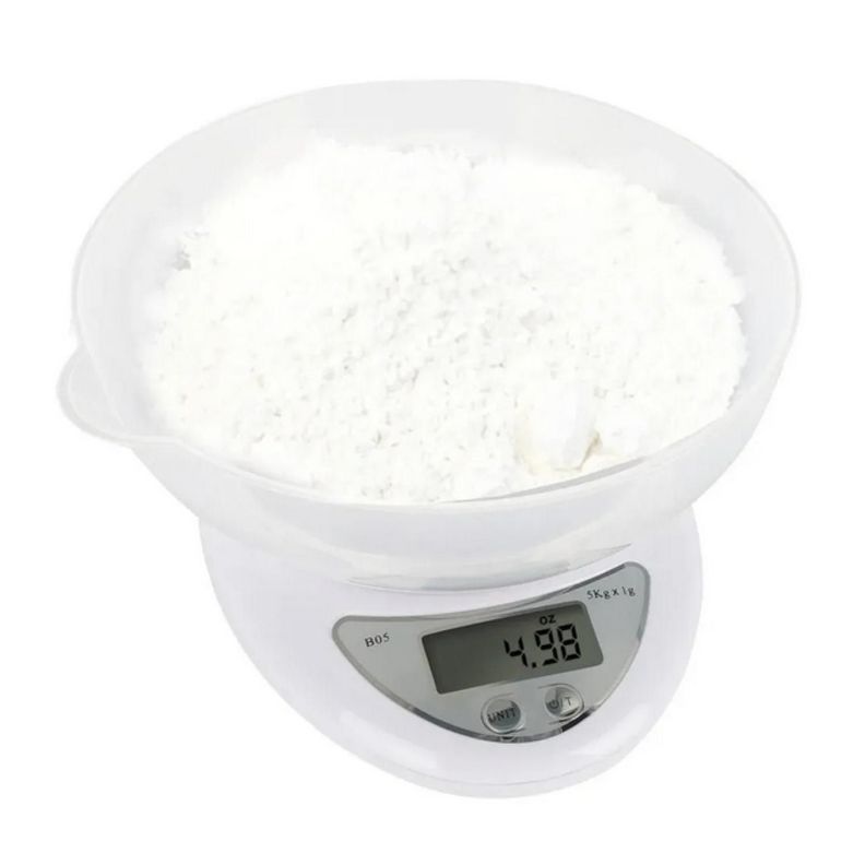Balanza Digital Con Recipiente Cocina Medidor Blanco-2