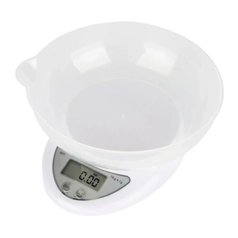 Balanza Digital Con Recipiente Cocina Medidor Blanco-0