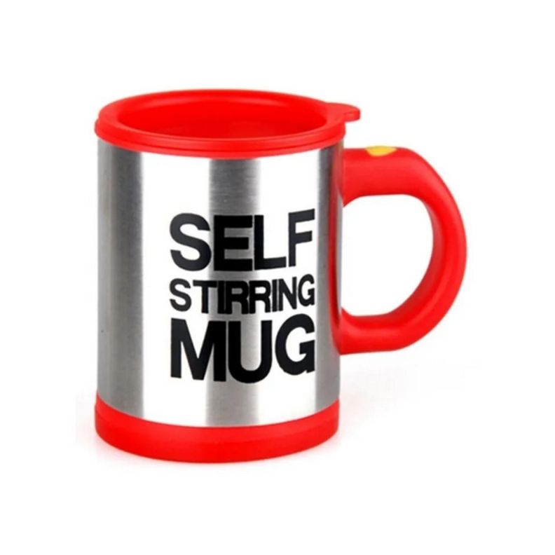 Vaso Taza Batidor Agitador Portatil Cafe Bedida Rojo-0