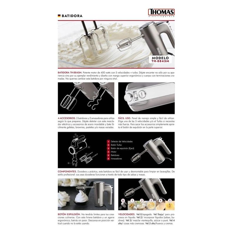BATIDORA DE MANO THOMAS TH-8845M-1