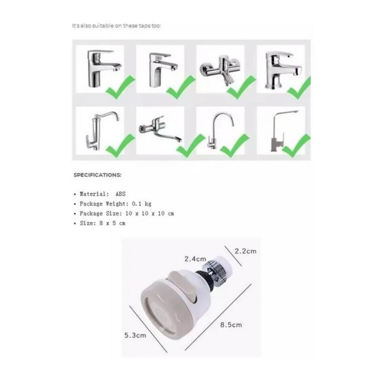 Boquilla Antisalpicadura Para Grifo Lavaplatos Baño Multiuso Blanco-1