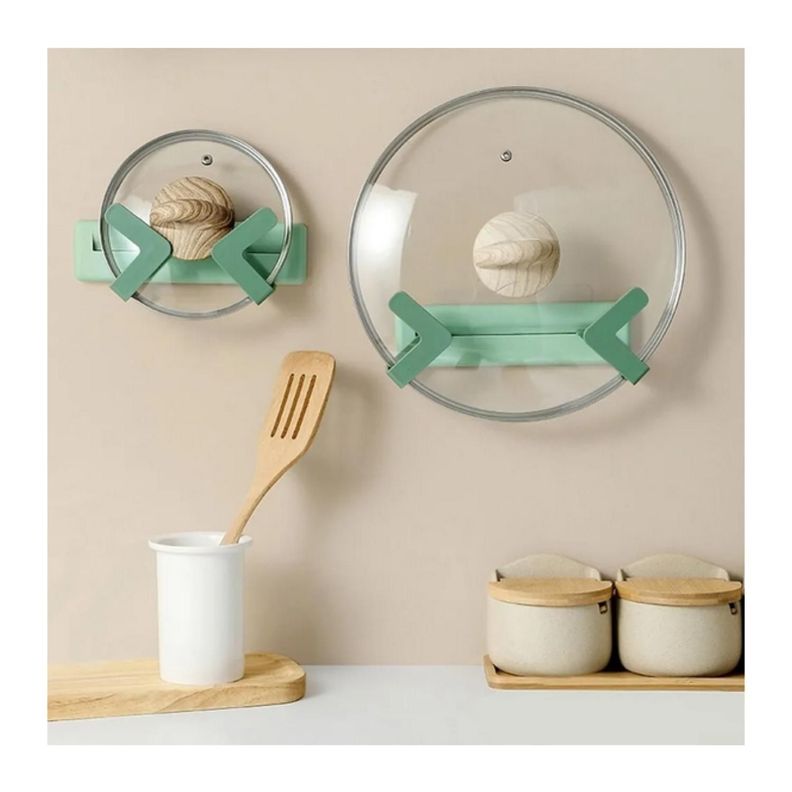 Soporte Colgante Tapa De Olla Estante Cocina Amarillo-2