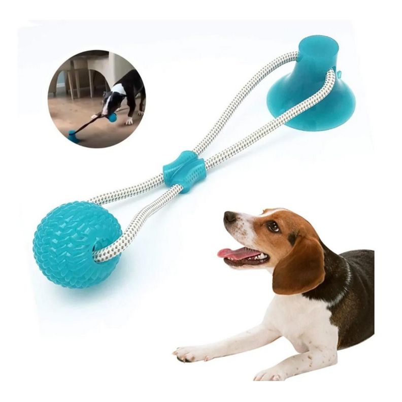 Juguete Para Perro Con Pelota Y Ventosa Rojo-1