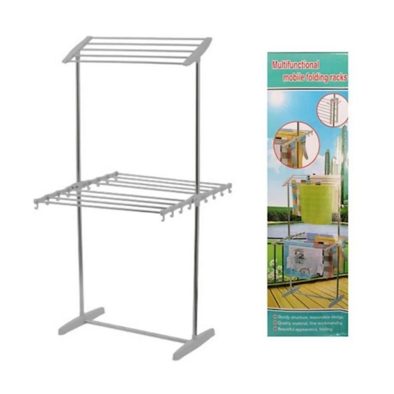 Tendedero Para Ropa Plegable Niveles Gris-1