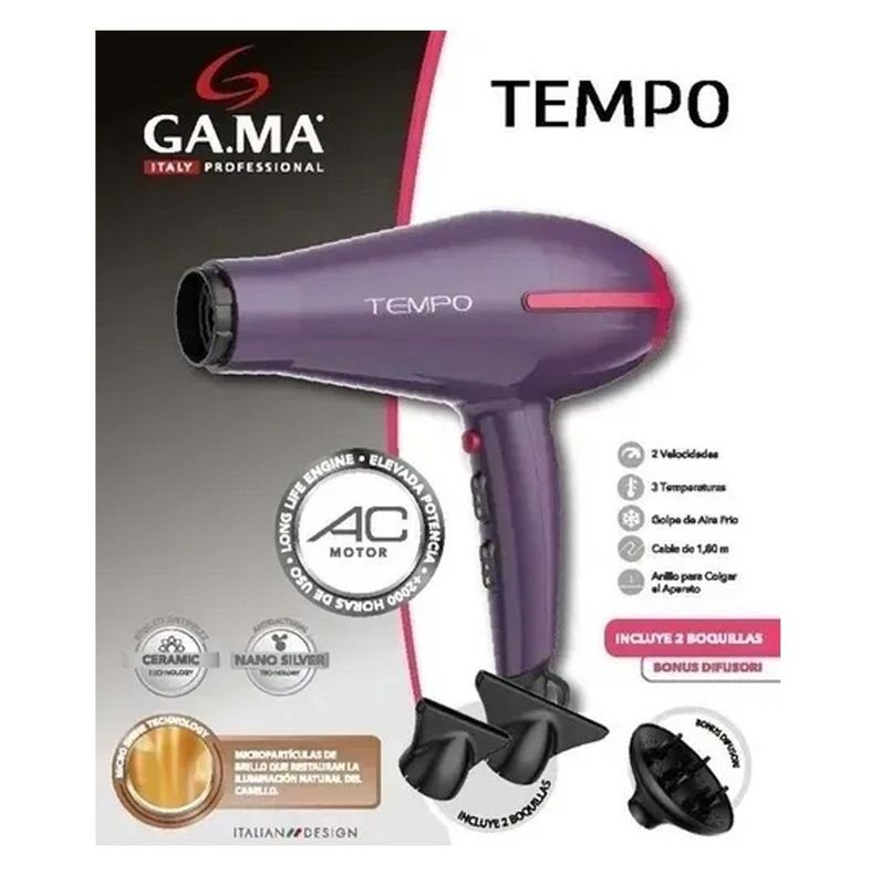 SECADOR DE PELO GAMA TEMPO ST CERAMIC 2200W-2