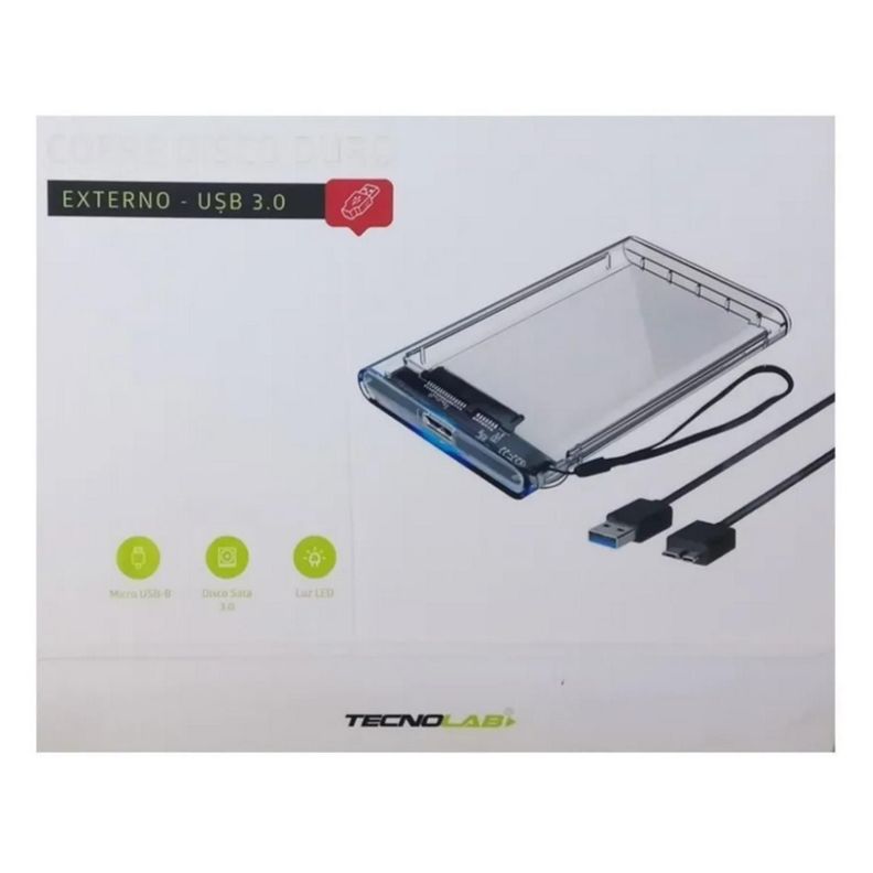 Cofre Transparente Para Disco Duro Sata 3.0 Usb -2