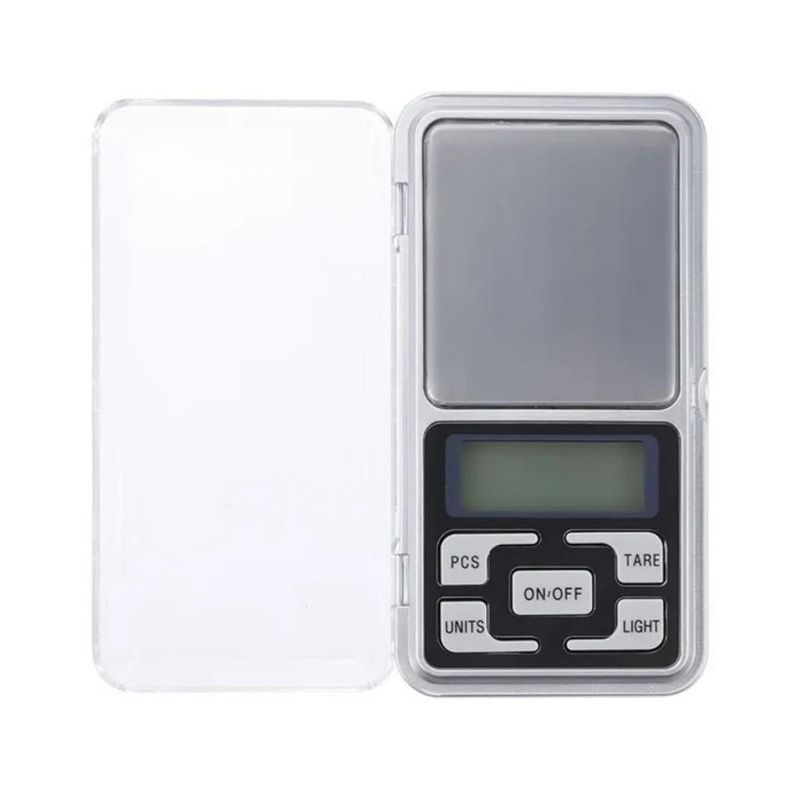 Pesa Gramera Balanza Digital Precisión Portatil Mini Gris-0
