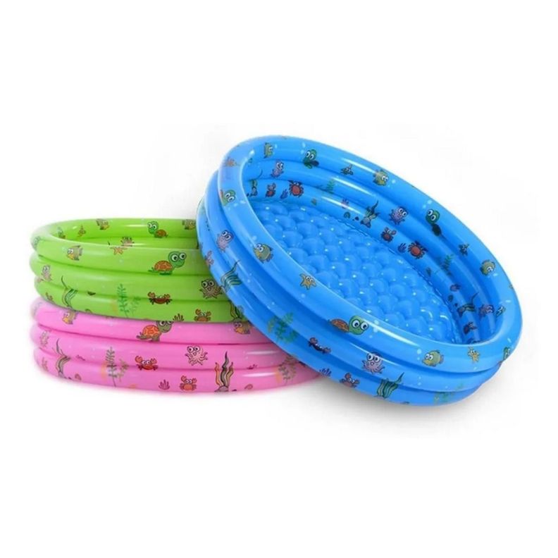Piscina Inflable Para Niños Diversion Verano Circular Rosa 80X35-2