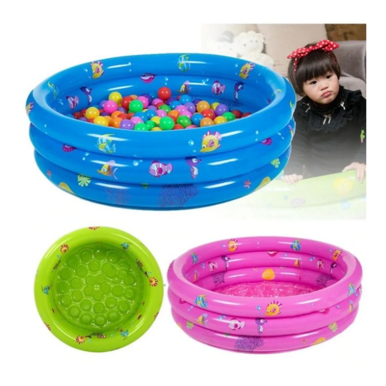 Piscina Inflable Para Niños Diversion Verano Circular Rosa 80X35-1