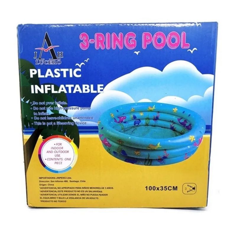 Piscina Inflable Para Niños Diversion Verano Circular Rosa 80X35-3