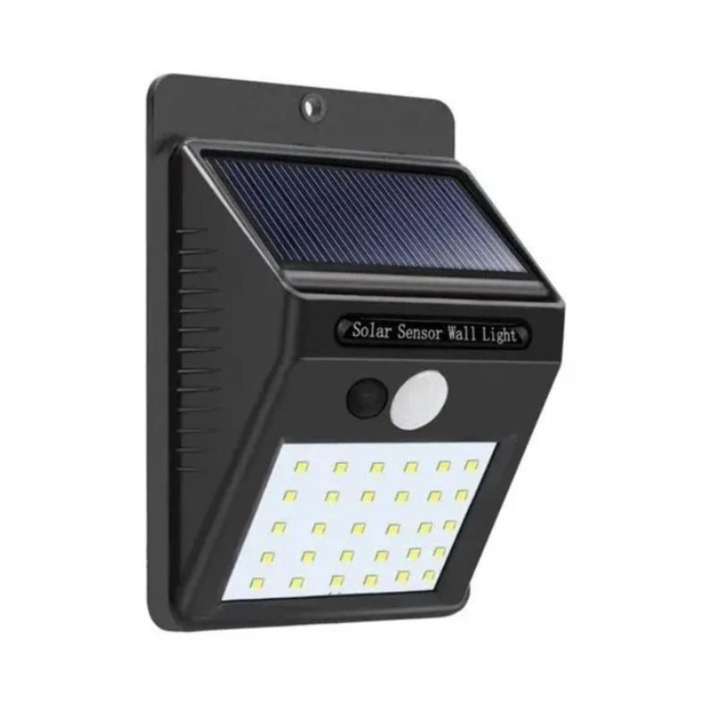 Lampara Con Panel Solar Con 30 Led Sensor De Movimiento -0