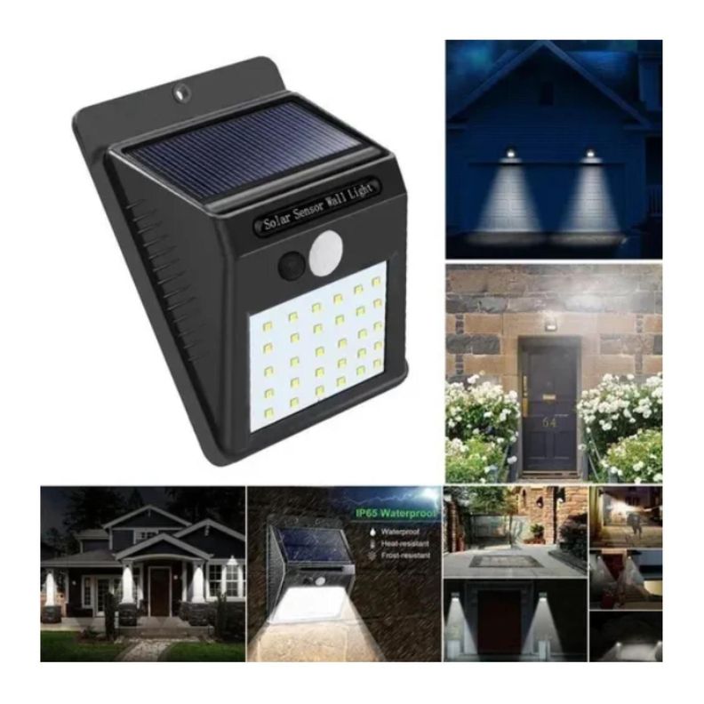 Lampara Con Panel Solar Con 30 Led Sensor De Movimiento -2