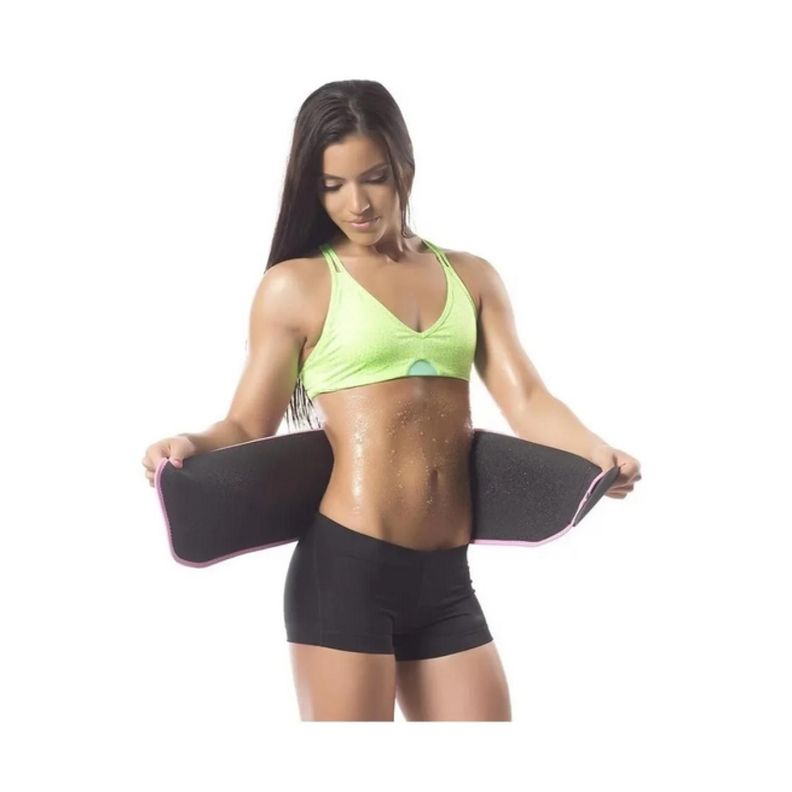 Faja Sweet Sweat Gimnasio Hombre Mujer Ejercicio Reductora Negro y Amarrillo-1