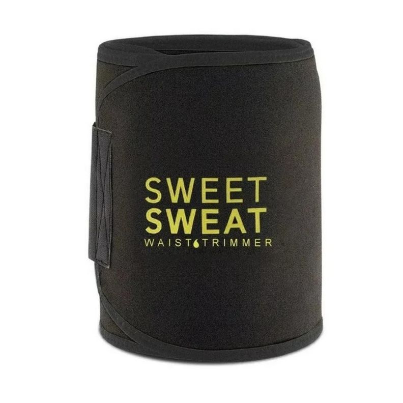 Faja Sweet Sweat Gimnasio Hombre Mujer Ejercicio Reductora Negro y Amarrillo-0